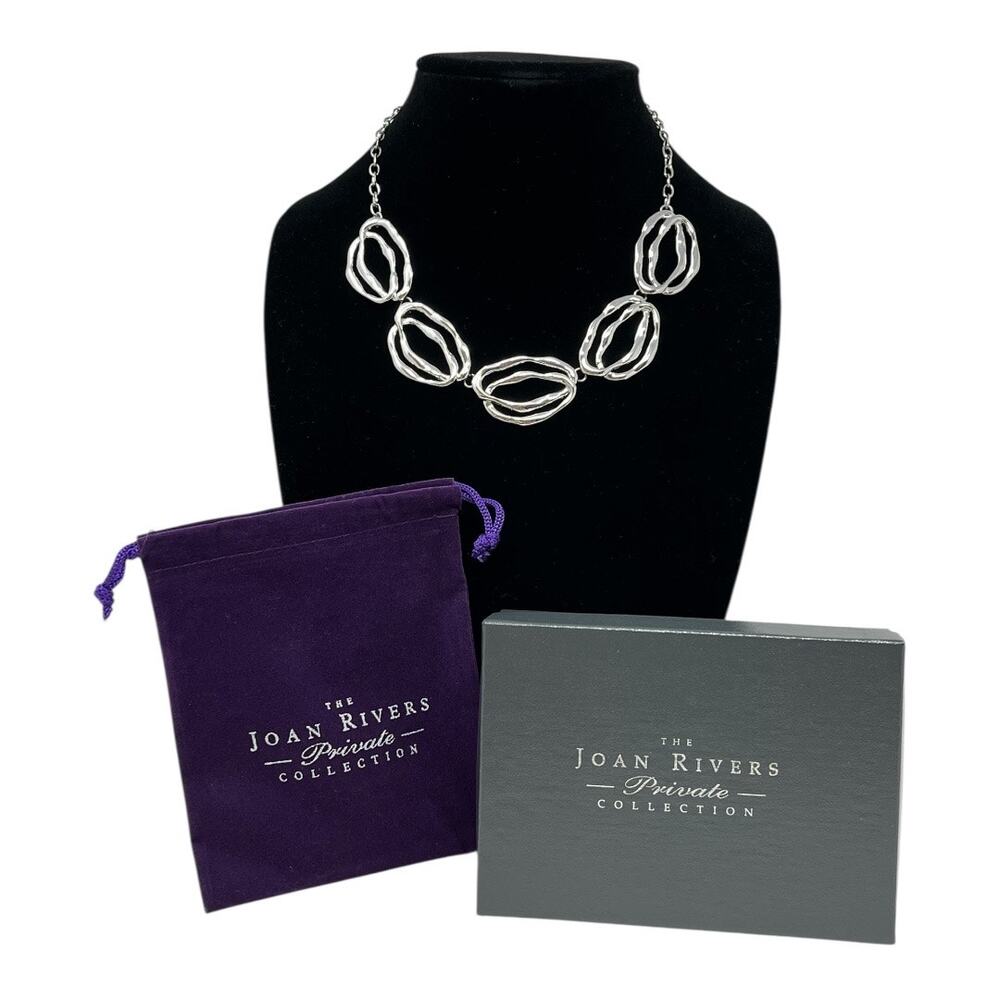 NEW Joan Rivers Sculptural Silver-Tone Link Statement Necklace | New in box